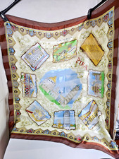 Italy Pisa Souvenir Scarf Multi colored Historical Sites 38"x40" Women's