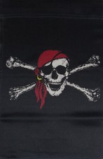 12x18 12"x18" Pirate Red Hat Bandana Double Sided Vertical Sleeve Flag Garden
