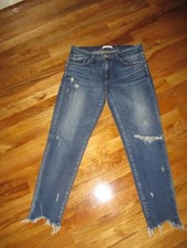 Ladies Moussy Vintage Howa Distressed Raw Hem Ankle Jeans fits 32 Japan