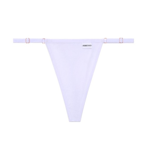 Women’s Cotton G-String Thong Panties With Adjustable Strap And Decorative Rings - Picture 29 of 36