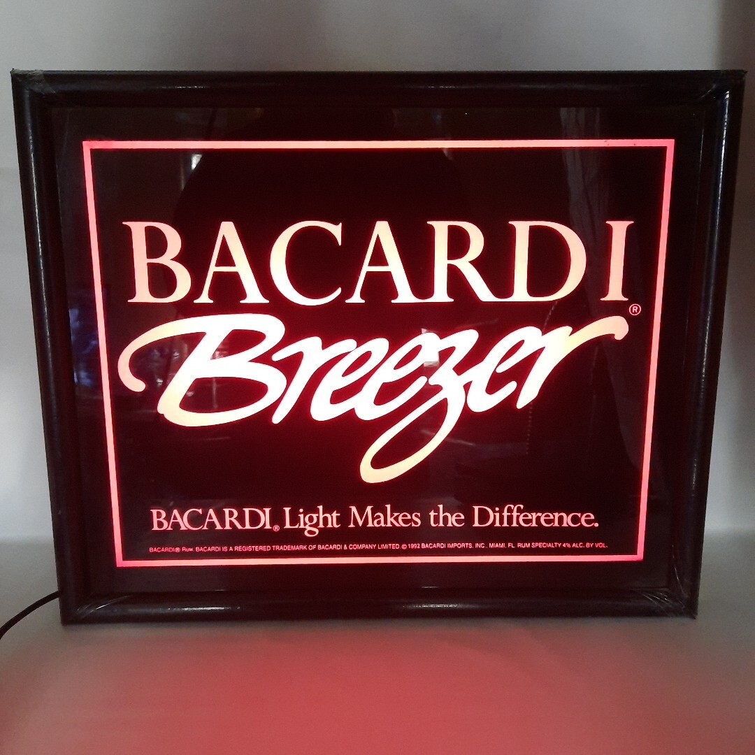 Bacardi Breezer Light Up Sign Vintage 90s Bar Decor She-Shed Man