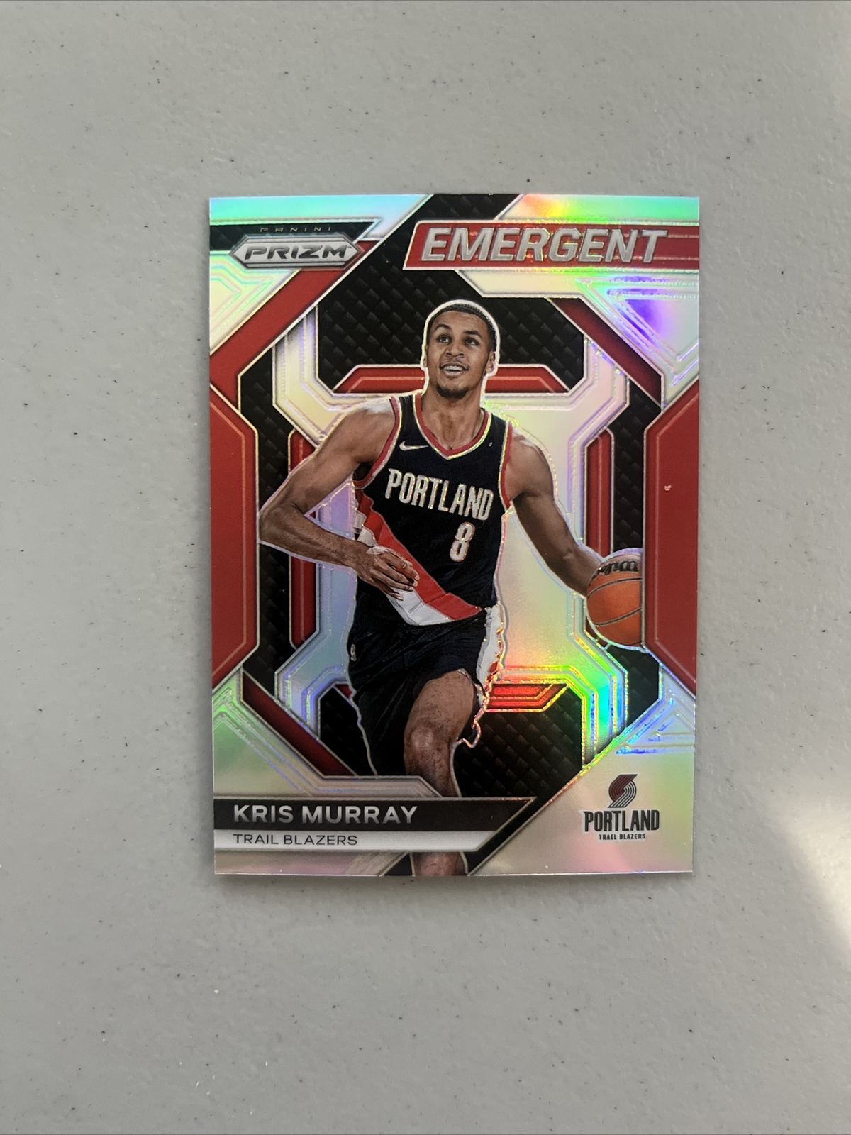 2023-24 Panini Prizm Basketball Kris Murray RC Emergent Silver Prizm #11 Blazers