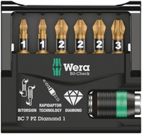 Wera Bit-Check 7 Pz Diamond 1 Sb, 7-Teilig 05073534001 Rapidaptor Universal