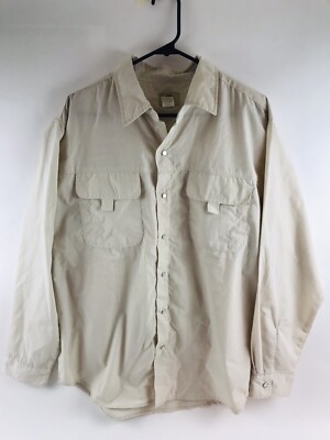 Haband Travelers Shirt Men's Size Large Tan Casual Dress Style 13E Long  Sleeve | eBay