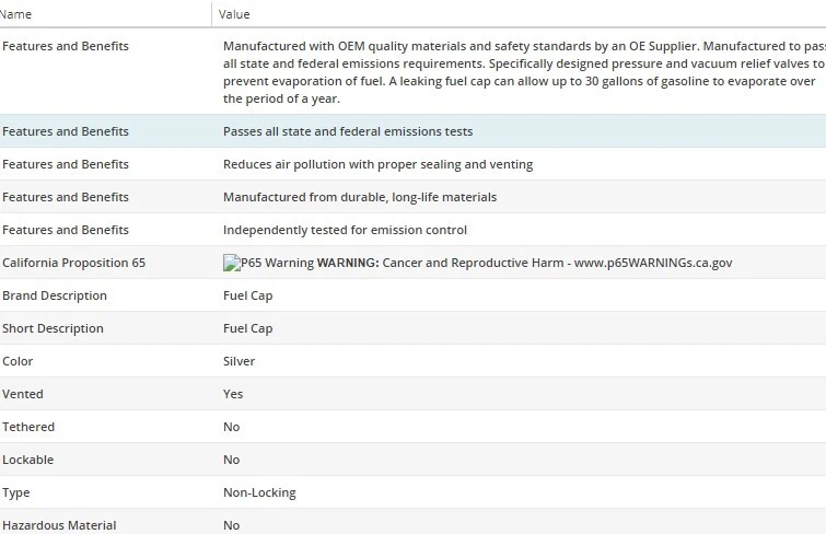MotoRad MGC23 Fuel Tank Cap for GMC K15/K1500 SUBURBAN 1968 L6-4.8L - Image 2 of 4