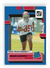 DRAKE JACKSON #379 2022 PANINI DONRUSS 49ERS BLUE ROOKIE RC