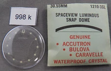 Genuine Original Bulova Accutron 214 Spaceview Crystal Only, 30.55 mm, 1210-3SL