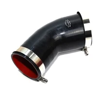 4-Ply Reinforced 3.5"-4" ID 45Degree Elbow Reducer Silicone Hose + Clamp BLACK