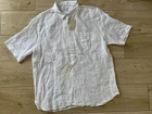 NEW Mens 2024 White SUNSPEL LINEN SHIRT (XL) RRP £185