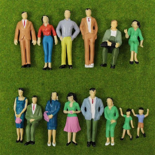 14pcs Échelle G 1:25 Modèles de Personnes Peints (Adultes et Enfants) Railway - Photo 4/6