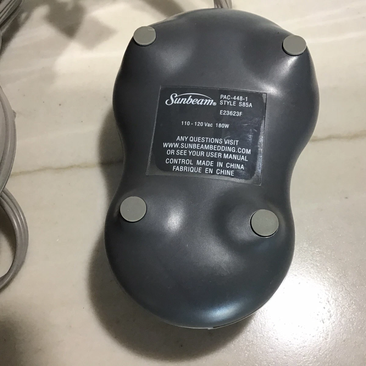 Sunbeam PAC 448 1 Style S85A Electric Blanket Heat Control