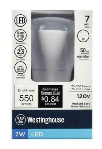 Westinghouse 33050 ~7W R20 REFLECTOR Dimmable LED Light Bulb Med Base-Warm White - Picture 1 of 4