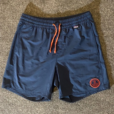 #ad Patagonia Boardshorts Mens S Hydro Series Navy Orange Drawstring Patch Quick Dry $22.05