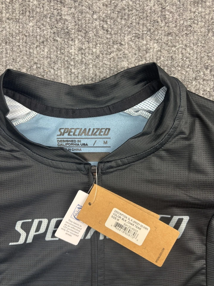 Camiseta deportiva Specialized SL para mujer mediana negra gris carta equipo ciclismo bicicleta nueva Foto 2 de 4
