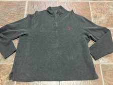 Polo Ralph Lauren Men's 1/4 Zip Sweater Gray Size XL Estate Rib Red Pony