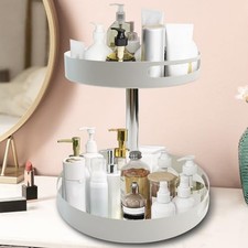 360 Rotating Bathroom Countertop Organizer, Metal Makeup Organizer for