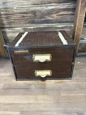 C & E Marshall Co Watch 2 Drawer Metal Cabinet w Staffs & Assortment Watch Parts