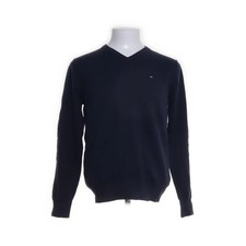 Tommy Hilfiger, Pullover, Größe: M, Blau, Baumwolle, Einfarbig, Feinstrick #1lL