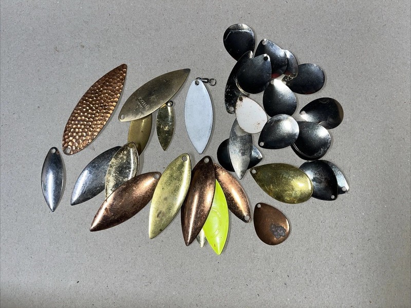 Spinner Bait Blade Assortment some Textured Blades Repair Or Building Spin Blade