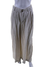 CeCe Womens Pleated Wide Leg Trousers Off-White Size 4 16749844