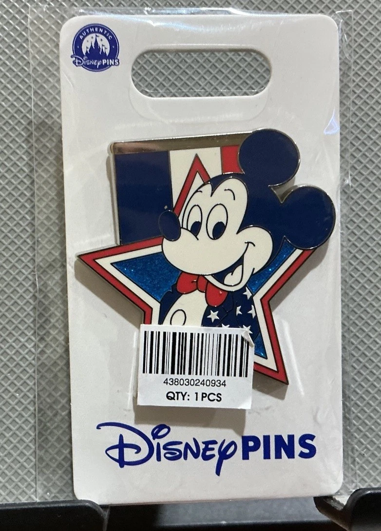 Disney 2026 Mickey Mouse Americana - USA Star Patriotic Pin, New