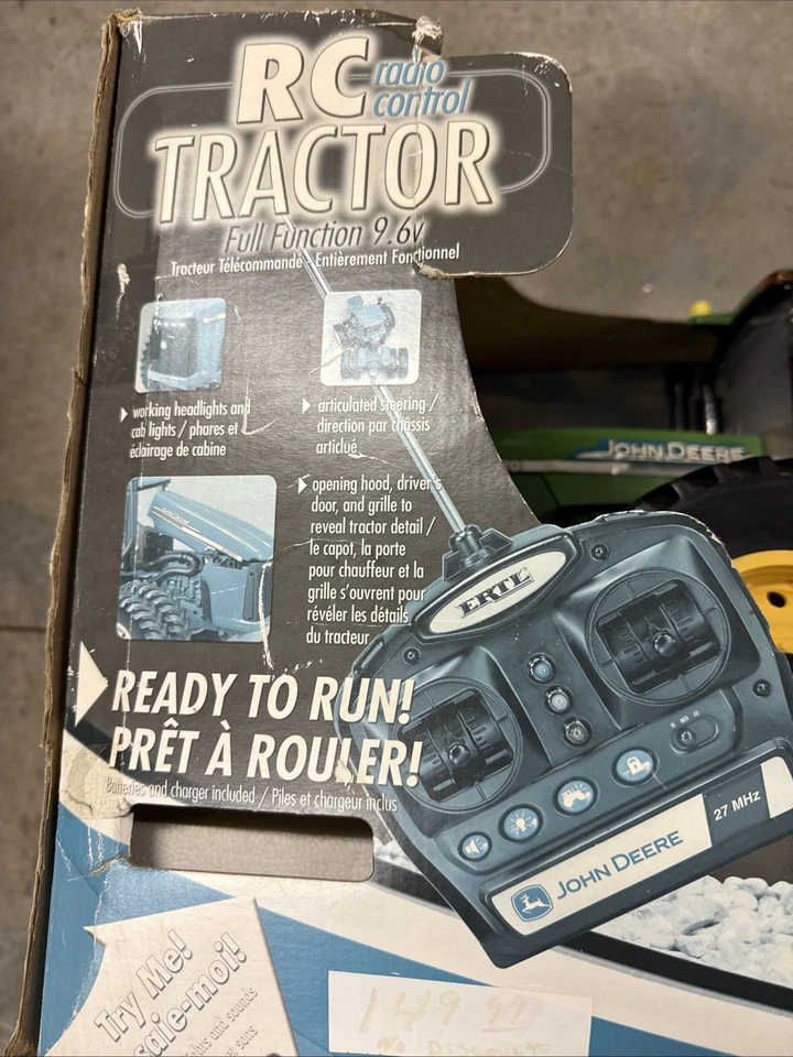 24” ERTL John Deere 9620 rádio trator controle remoto brinquedo de controle remoto caixa aberta? - Imagem 3 de 4