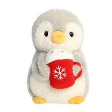 Aurora - PomPom Penguin - 7" Pompom With Latte Festive Stuffed Animal