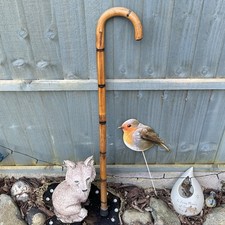 Vintage Bamboo Walking Stick/Cane with Burn Rings