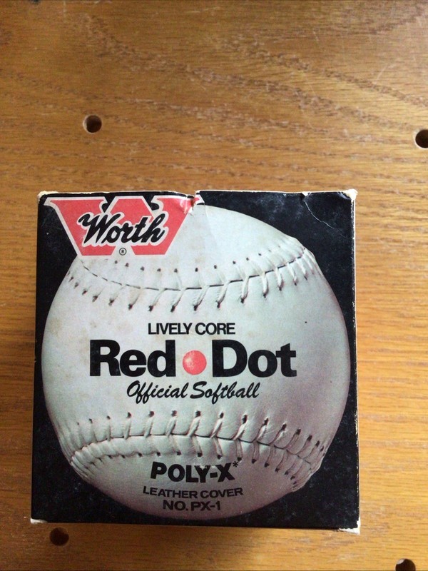 1980s Worth Red Dot Poly X Solid Core Official Fast Slow Pitch Softball NIB