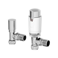 Thermostatic Radiator Valves TRV Heated Towel Rail Angled Corner Straight Valve