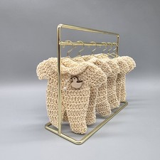 Set of 6 - Baby Cream Crochet Bodysuit with Wooden Charm