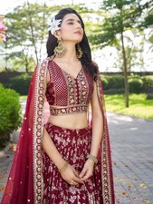 Ring Ceremony Dola Silk Jacquard Lehenga Choli Designer Zari Sequins Work