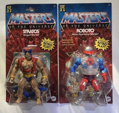 Masters Of The Universe Origins Roboto & Stratos Action Figures Mattel MOTU