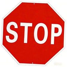 Stop Sign, Street Traffic Warning Reflective Signs, 12"x 12" Octagon Rust 12x12
