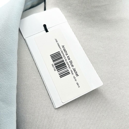 Blazer Safiyaa Ariradna Crepé Hombro Descubierto Chaqueta Azul Talla 10 Nuevo con Etiquetas - Imagen 10 de 10