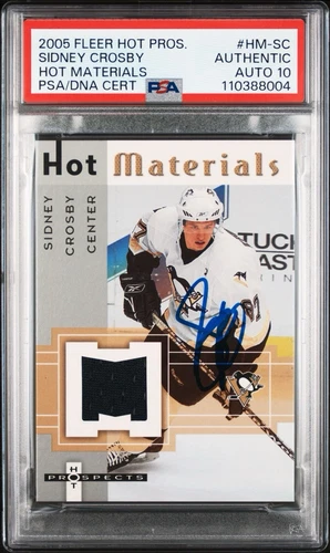 2005 Hot Prospects SIDNEY CROSBY Patch Materials PSA 10 Auto Rookie Card RC