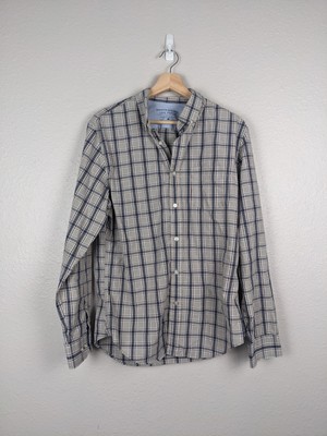 Banana Republic Luxe Poplin Grant Slim LONG SLEEVE SHIRT sz M men Preppy 190
