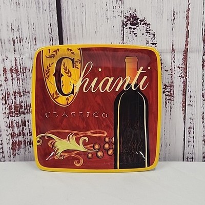 Pier 1 Imports Cucina Chianti Classico Wine Square Appetizer Plate 6  