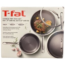 T-fal E525S5DI HybridMesh Tri-Ply Stainless Steel Fry Pan Set, 5 Piece