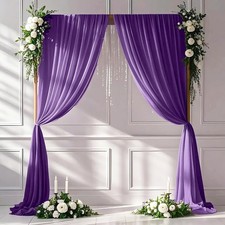 2 PCS Light Blue Sheer Curtains 10 FT Chiffon Backdrop 29x120 Inch Drapes