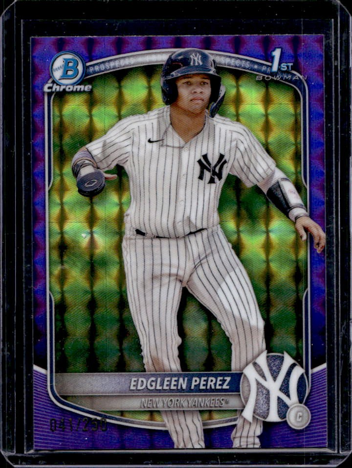 2025 Bowman Edgleen Perez Chrome Purple Geometric Refractor 1st #41/250