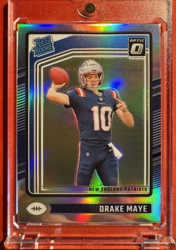 Drake Maye 2024 Optic Holo Rated Rookie 🔥🔥🔥 Patriots BEAUTIFUL CARD!