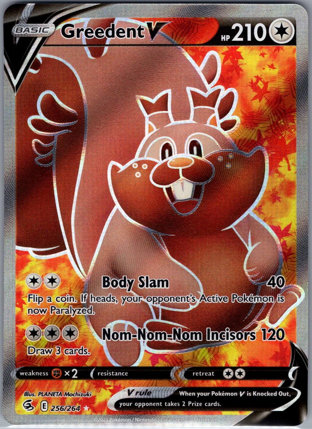 Greedent V 256/264 SWSH08: Fusion Strike - Pokemon Card - NM