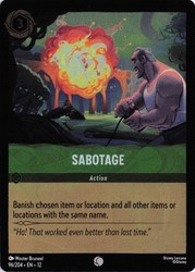 Disney Lorcana Sabotage 96/204 Wilds Unknown Cold Foil Common