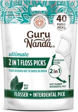2 in 1 Dental Floss Picks - Non-Slip Grip Handle, Slide Easy, No Break or Shred