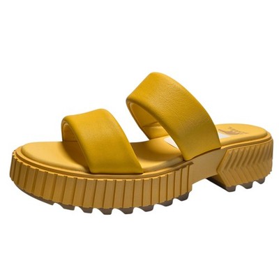 Sorel Ona Streetworks Platform Slide Sandals Yellow Women NIB | eBay