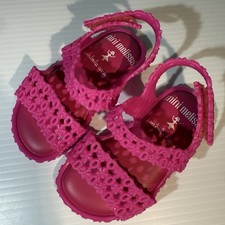 Mini Melissa Isabela Capeto Panc Jelly Sandals Baby Girls Size 5 Hot Pink 69