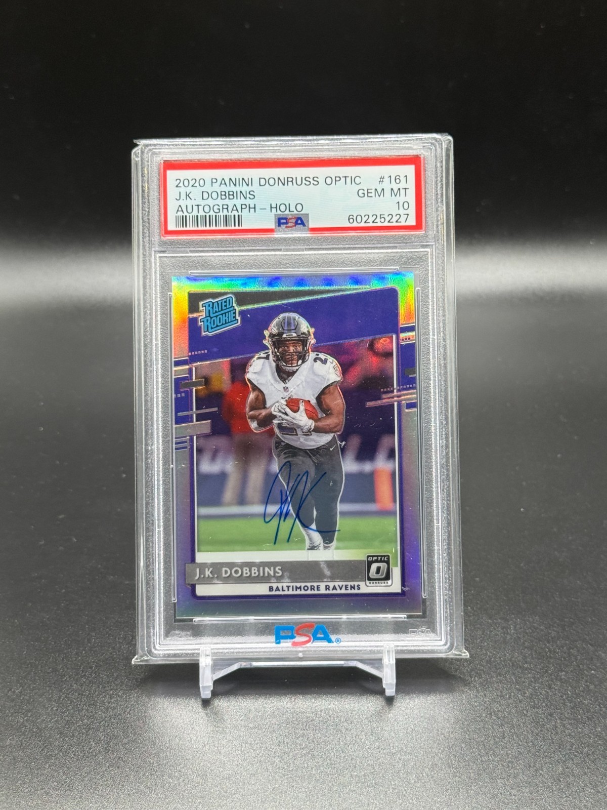 2020 Donruss Optic Rookie Auto Holo #38/99 JK J.K. Dobbins PSA 10 Denver Broncos
