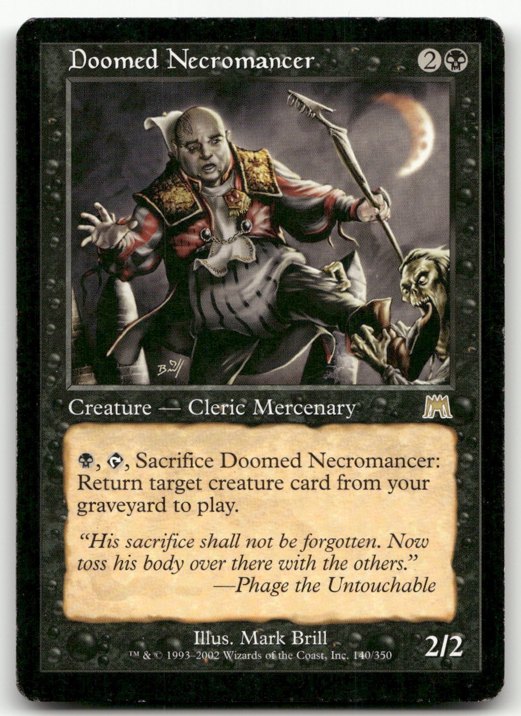 Doomed Necromancer #140 (MP) Onslaught ONS Magic MTG