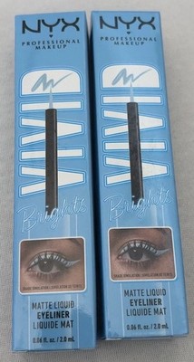 2X NYX Professional Makeup Vivid Brights Matte Liquid Eyeliner Blue Thang